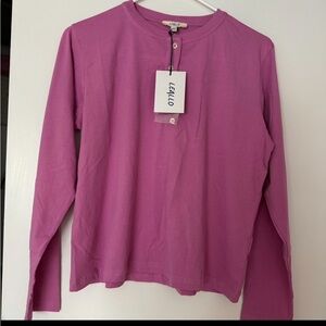 Leallo long sleeve tee in pink XS